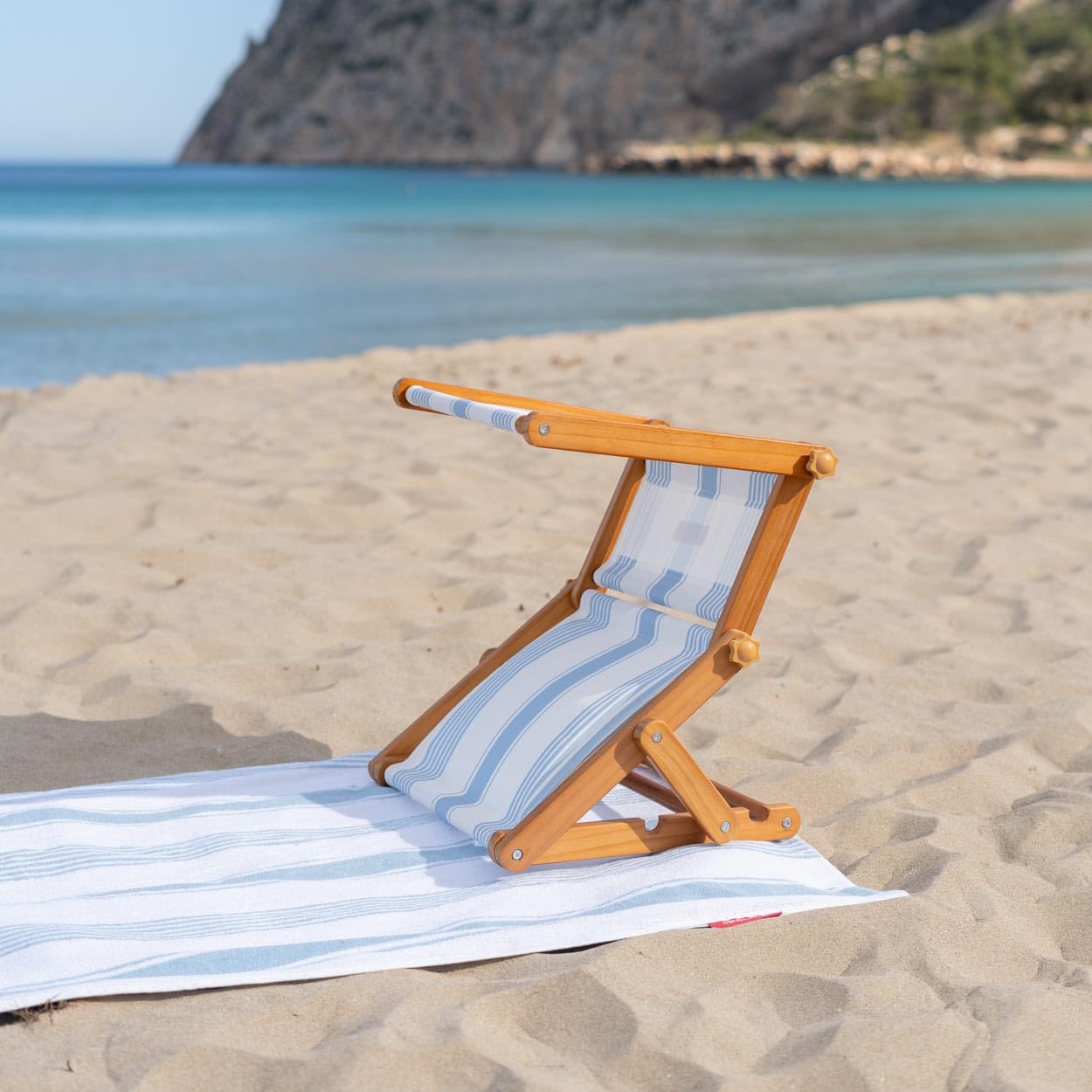 Flamingueo Poggiatesta con Cuscino - Per Spiaggia, Piscina, Campeggio - Ombrellone UPF50+ - Regolabile 2 Posizioni - Poliestere - Blu
