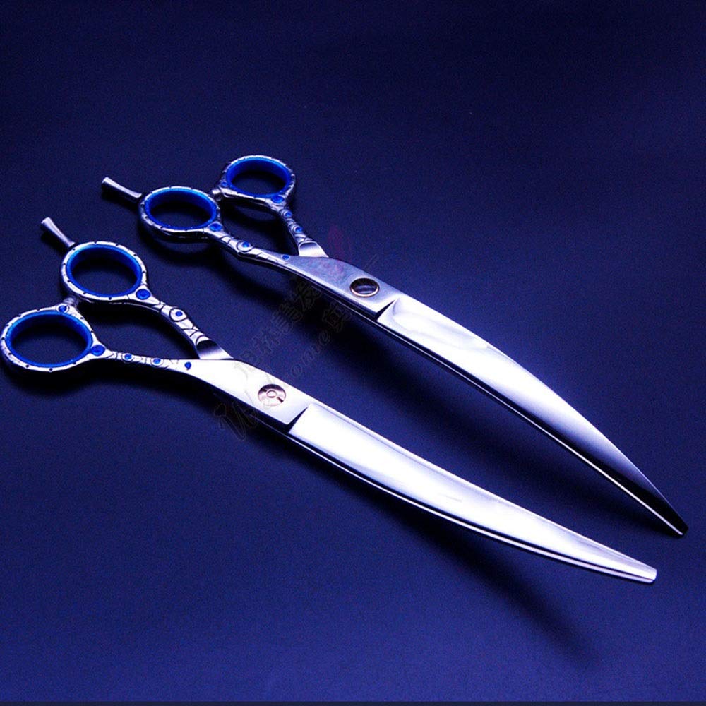 CrEev 8-Zoll-Professiona-Schere für die professionelle Haustierpflege von Haustieren (Der Preis beträgt eine Schere), korrosionsbeständig, rostbeständig, (Farbe: Blau) (Blau B)