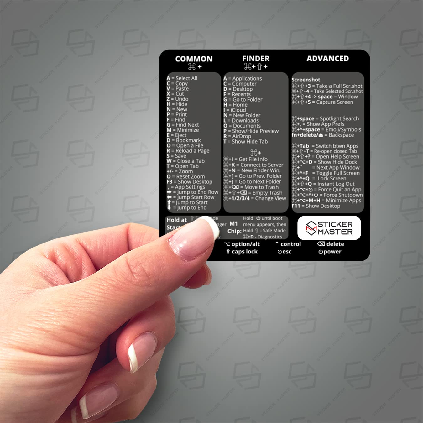 Sticker Master Mac OS MacBook Air Pro Decal Sticker Cheat Sheet