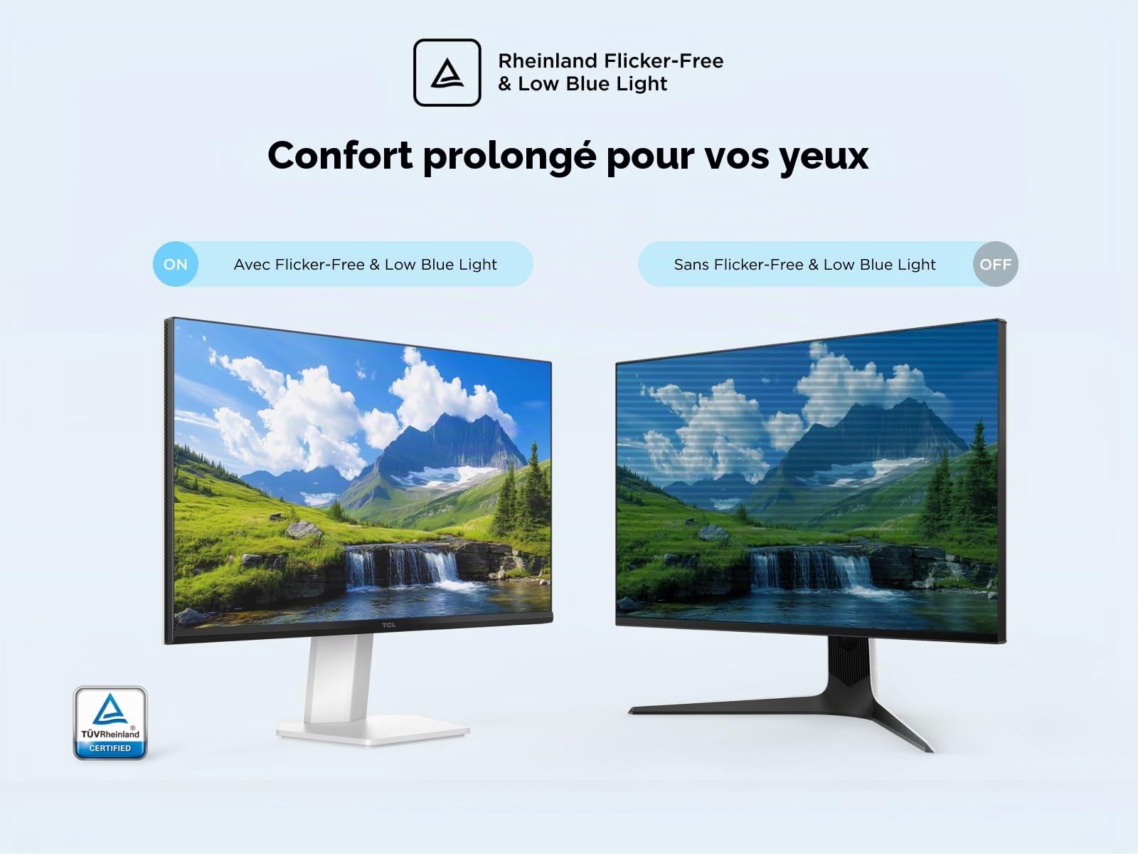 TCL 24G54 – Moniteur Mini-LED 24″, résolution Full HD, 100 Hz, Dalle VA, 450 nits, Fixation VESA, HDR 400, Grand Espace colorimétrique, certifié TÜV Rheinland antiscintillement & Faible lumière Bleue
