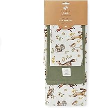 Cooksmart Forest Fable 3 Pack Tea Towels | British Designed 100% Cotton Kitchen Towels | Woodland Animal Print | Absorbent & Durable | Stylish & Practical Dish Drying Cloths | Machine Washable