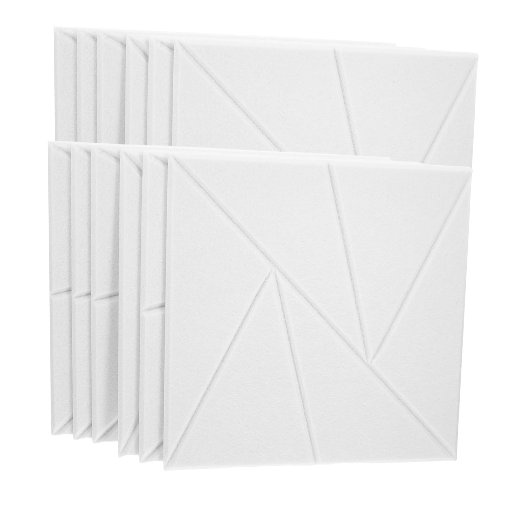 12 Paneles Acústicos Autoadhesivos 30x30x1 CM de Poliéster Blanco