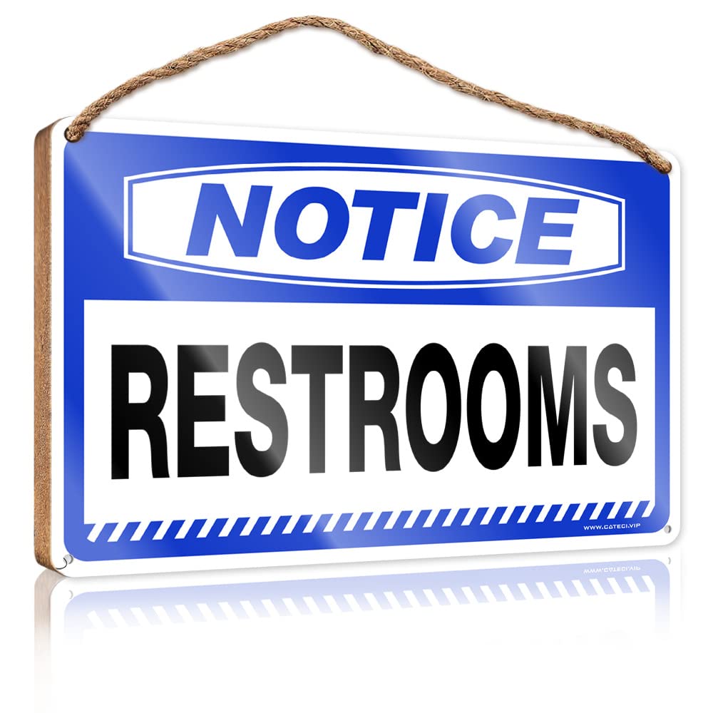 Wood Signs For Home Decor Notice Restrooms Left Arrow Wooden Sign(15X28CM)