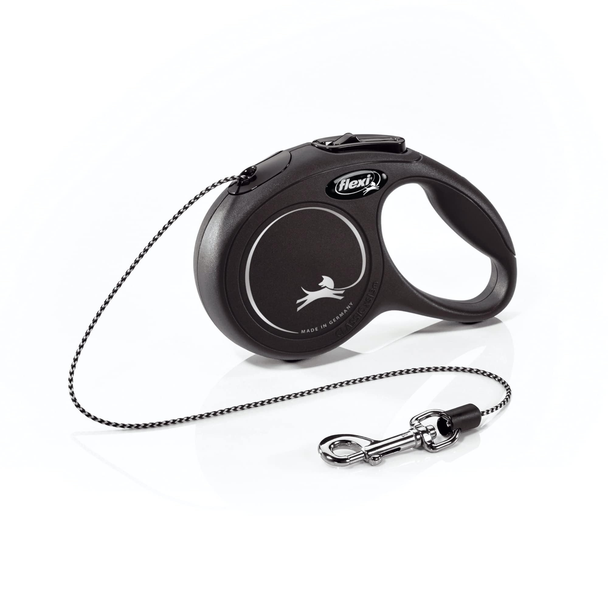 Flexi CL00C3.250.S New Classic Cord Retractable Leash, Black, X-Small/10'