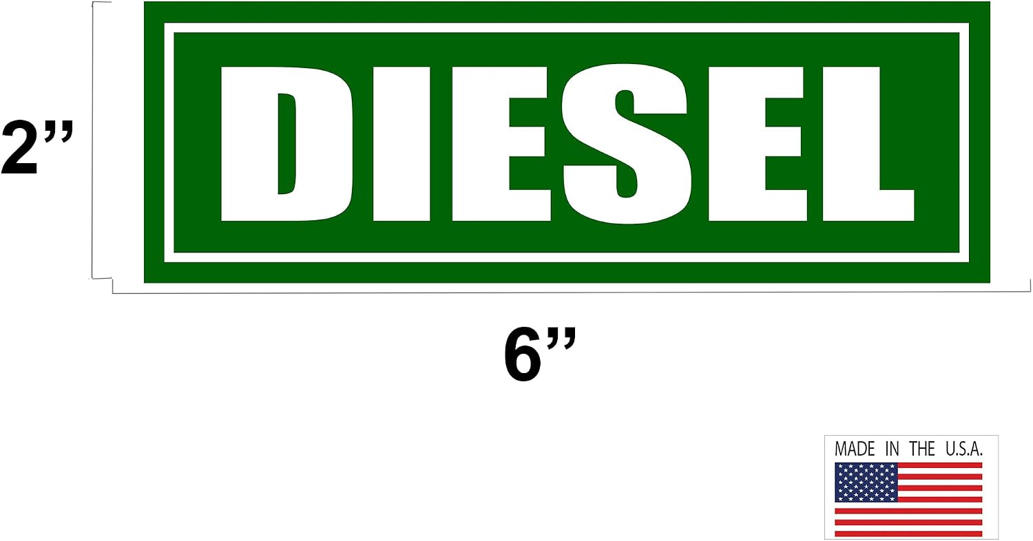 Rogue River Tactical Diesel 6x2 Inch Pack of 3 Diesel Fuel Only Sticker Sign Decal Indoor Outdoor Tractor Truck Gas Fuel Can