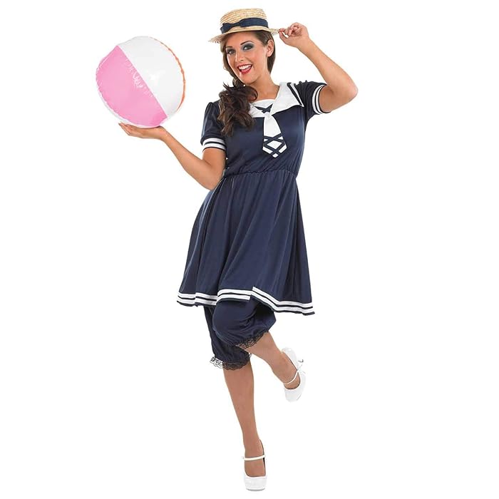Buy Womens 1920s Bathing Suit Costume Victorian Historical Halloween