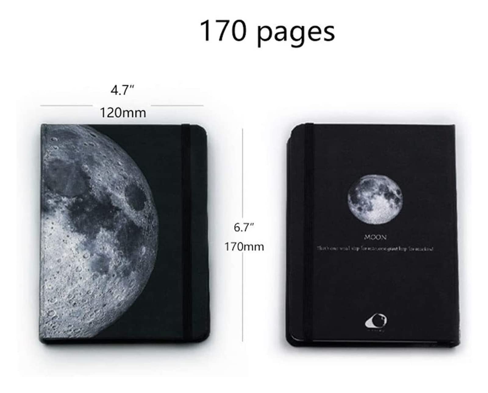 Notatnik, AR Planet Classic Twarda oprawa Naklejki Męskie Papierowe zakładki Pamiętnik Książka edukacyjna 6,7"×4,7"