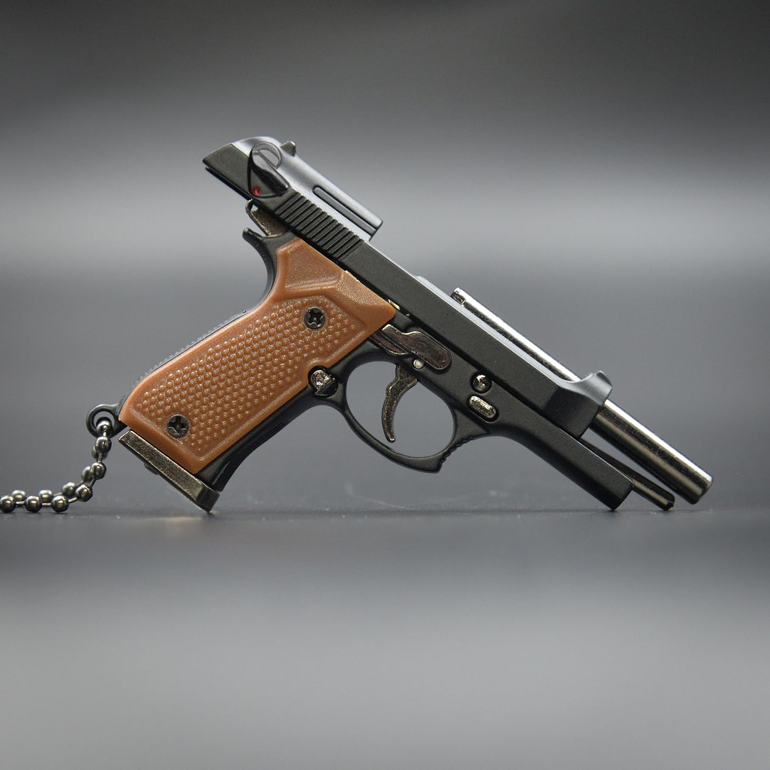 Zhongren 1911 Mini pistola tattica portachiavi 1: 3 in metallo a forma di pistola portachiavi con parti mobili Realistico pistola modello di pistola collezione ciondolo Charm per uomo Gift (nero