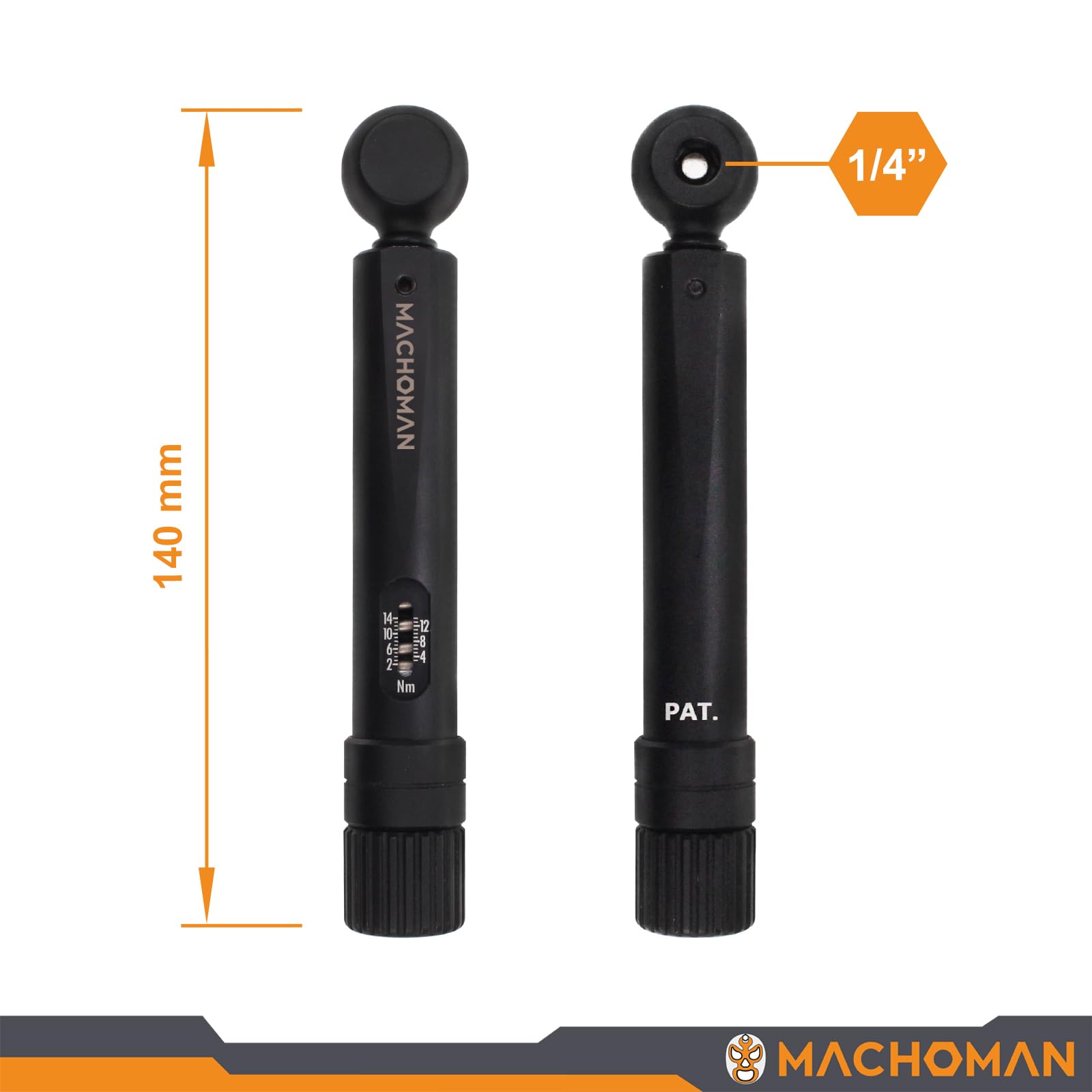 Clé Dynamométrique MACHOMAN 14-210 Nm Avec Adaptateur 1/2 Et Rallonge 3/8 - Précision Mécanique