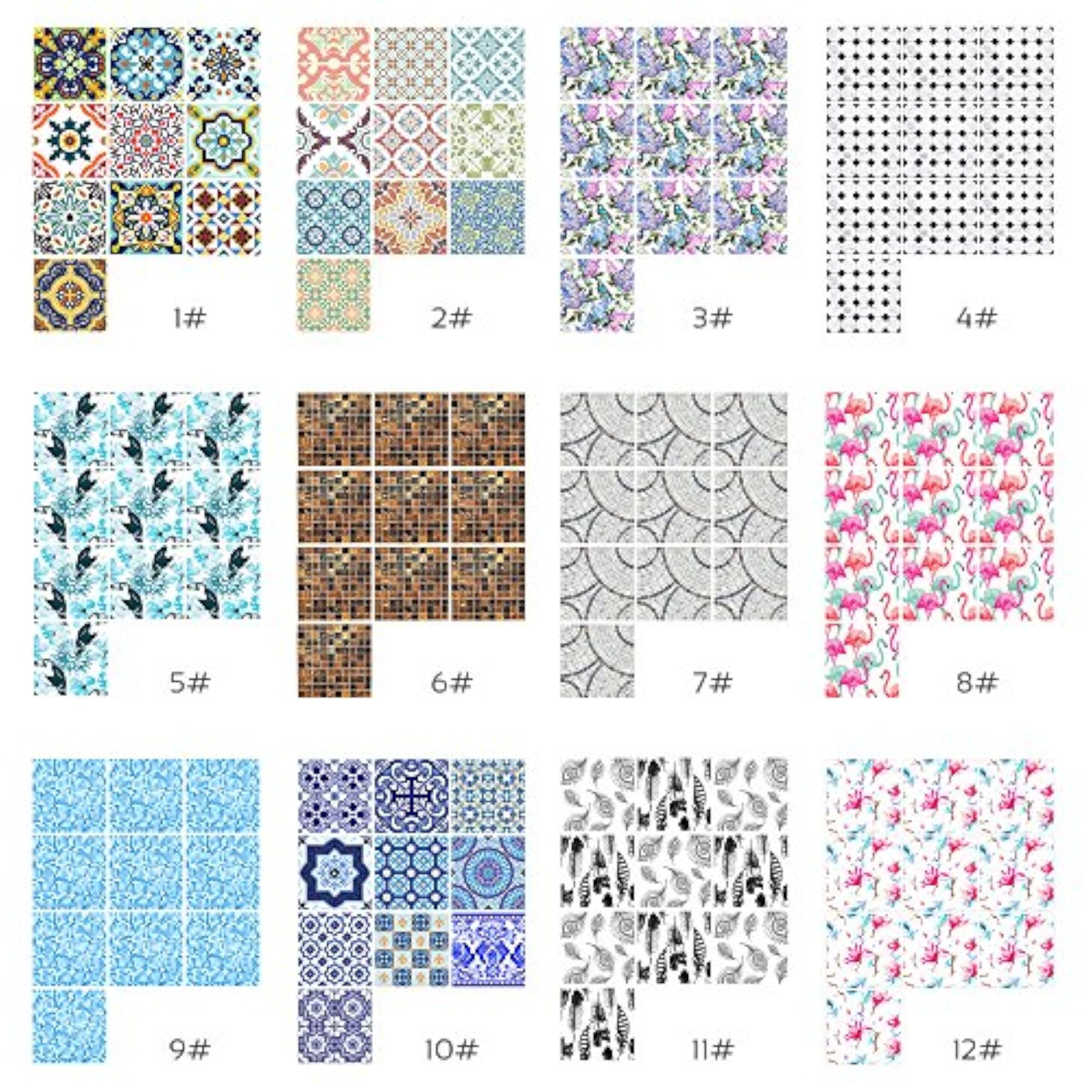 10 Pcs/Set Self Adhesive Tile Stickers for Kitchen Backsplash