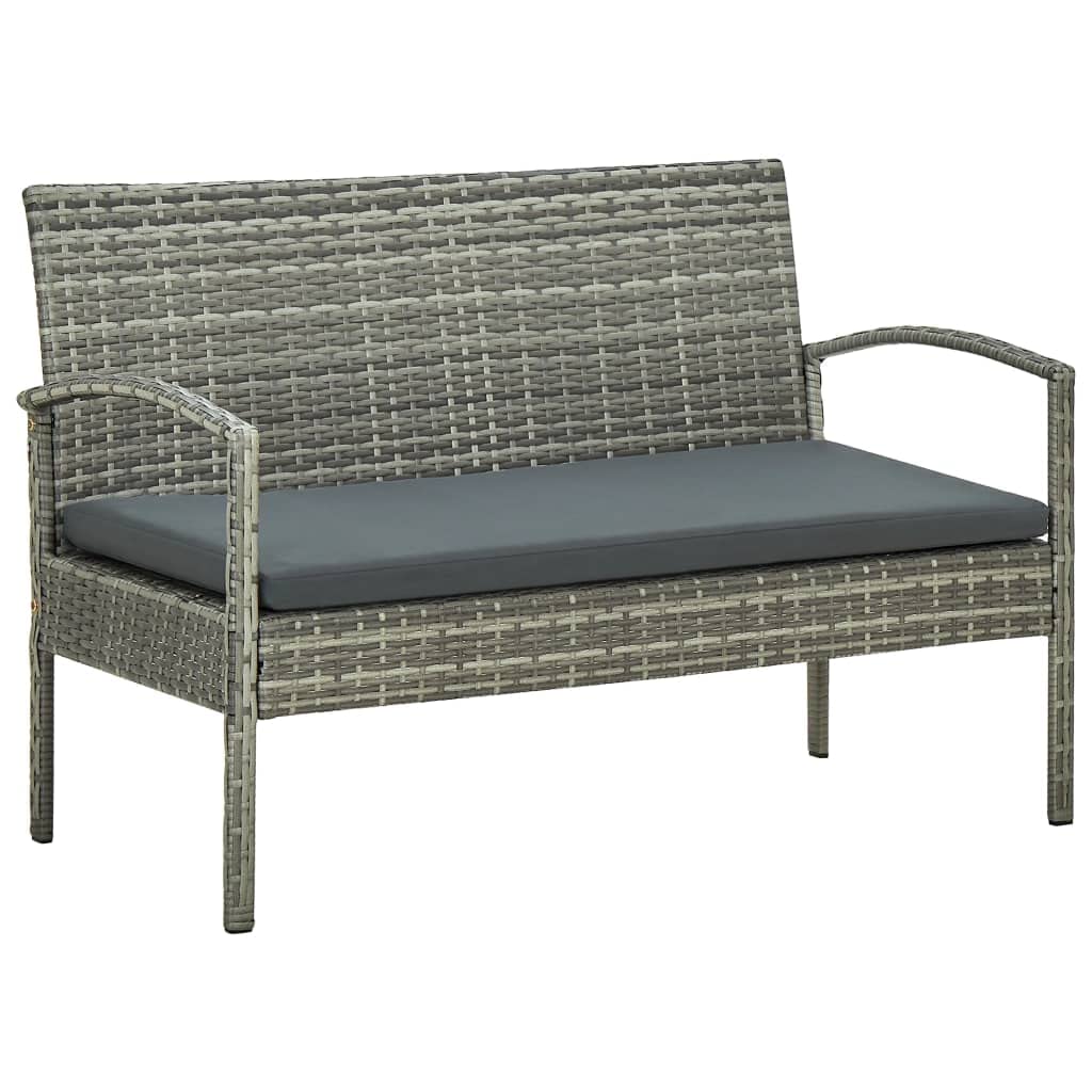 Générique Salon de Jardin 4 pcs avec Coussins résine tressée Gris,Meubles,Mobilier de Jardin,Salons de Jardin,45787