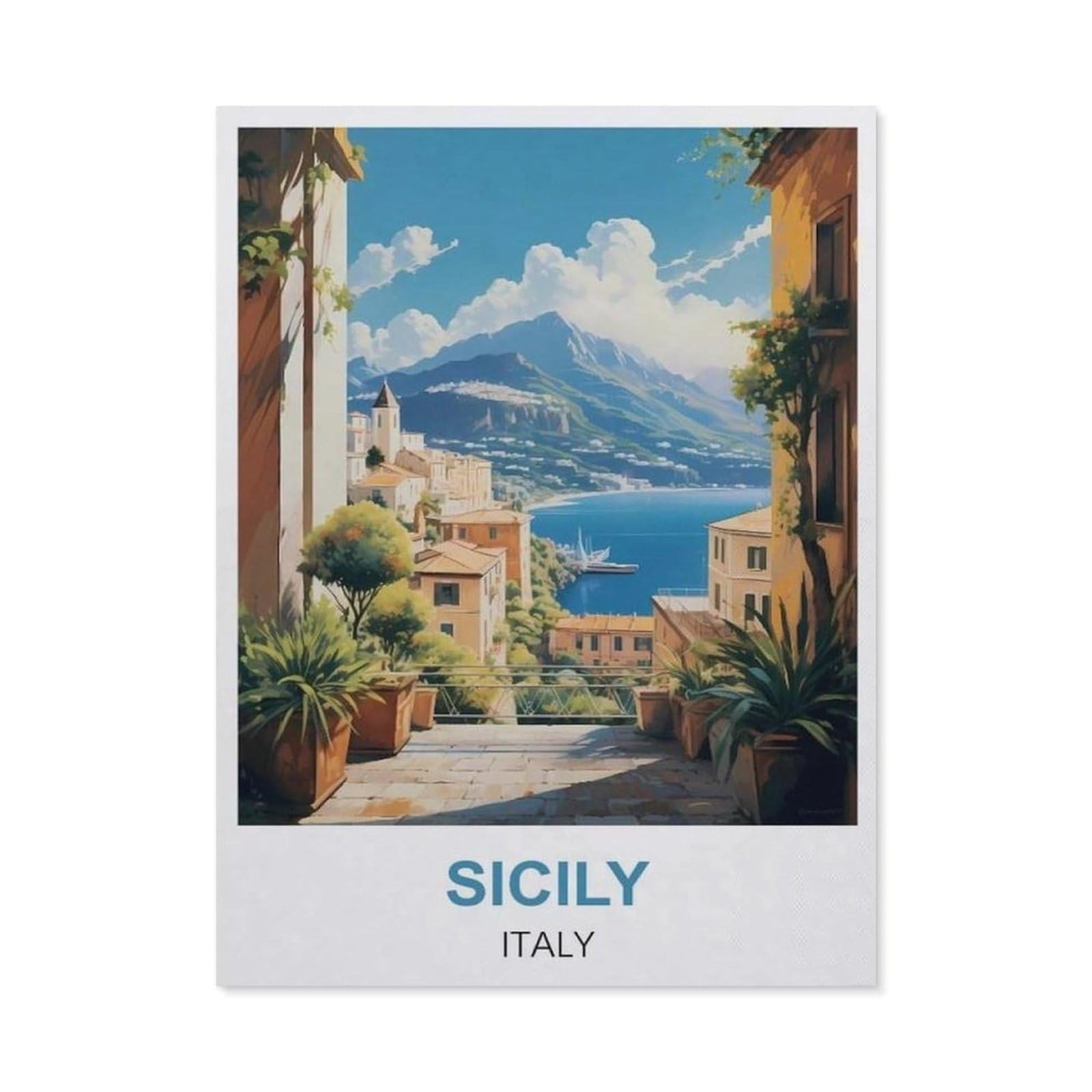 Vintage Art Metal Signs Funny Sign，Sicily Italy(15x30cm）