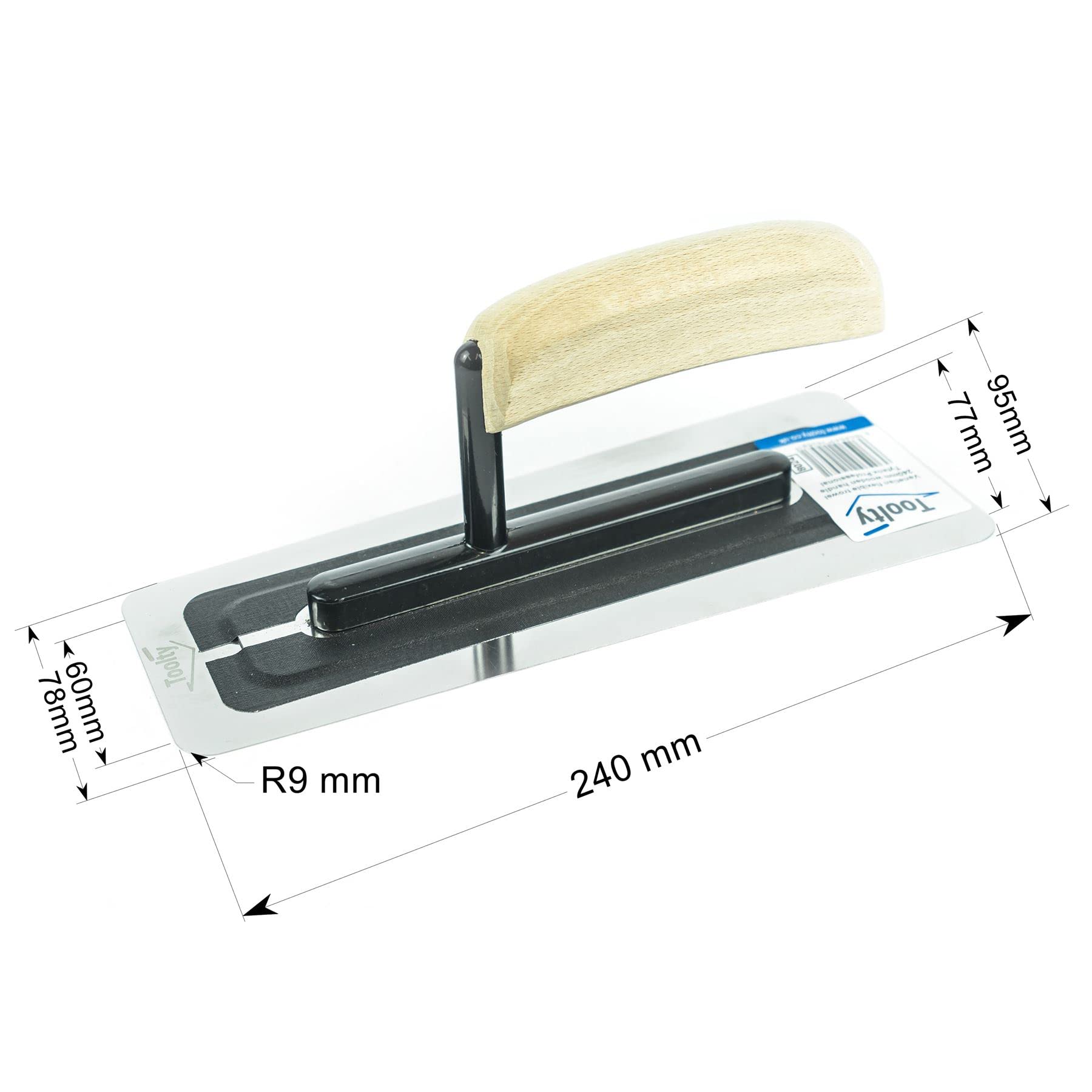Toolty Flexible Stainless Steel Venetian Plastering Trowel, 240mm, 9.5", Putty Trowel, Mortar Trowel, Finishing Trowel - Image 2