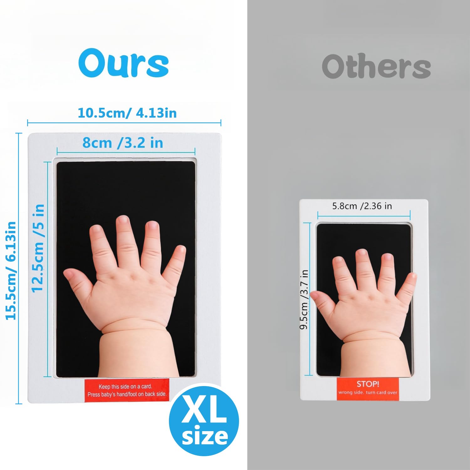 XL Impronta Mani e Piedi Neonati Inchiostro, Zemiu Kit Impronte Neonato 2Pcs Di Large Dimensioni Impronte di Mani e Piedi Cuscinetto del Timbro SenzaTocco non Tossici Sicuri,Kit Impronta Cane/Gatto