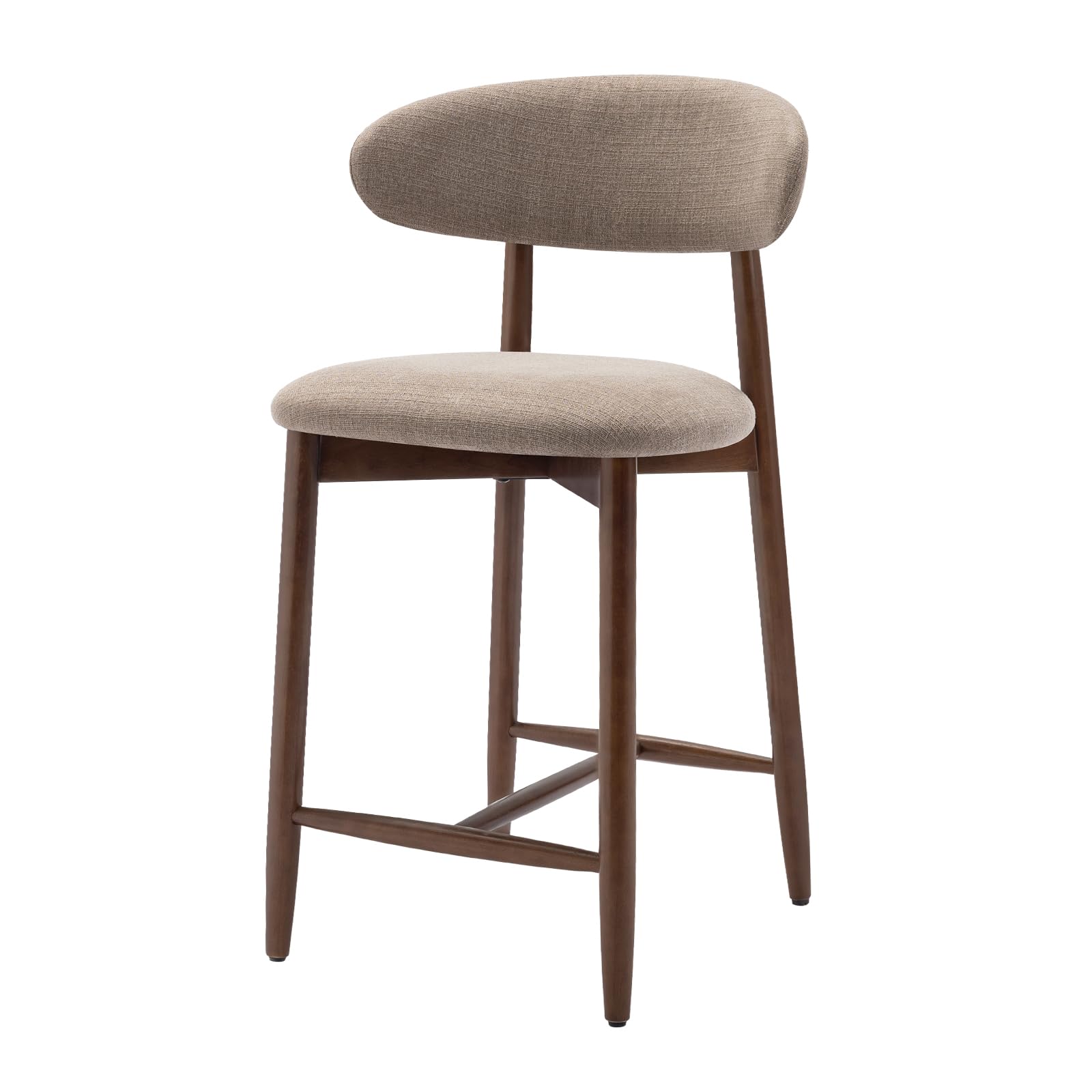 Photo 1 of ****** AS IS ALL SALES FINAL NO RETURNS ******COLAMY Upholstered Counter Bar Stools, Kitchen Island Stools with Back, Modern Counter Height Stools with Wood Legs for Kitchen Island Dining Room Bar, Camel