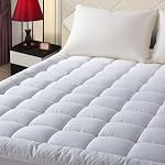 EASELAND Double matelass Pad, extra épais de refroidissement oreiller haut de matelas Topper 400TC Top en coton, 8-21"Poche profonde, Respirant et Refroidissant,Machine lavable, Durable Design quilté(39x75 Pouces)