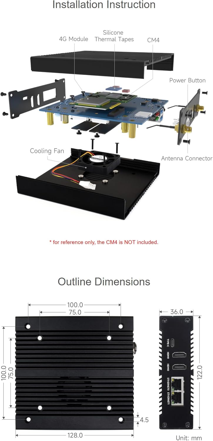 Precise cut-outs with clear labels on the CM4-NVME-NAS-BOX