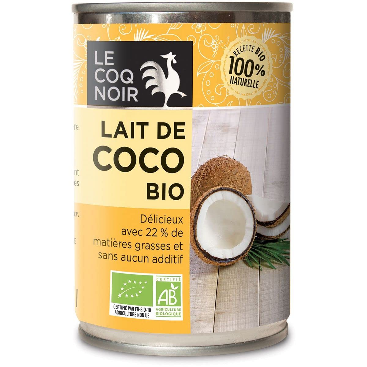 Lot de 3 unités *** LE COQ NOIR Lait de coco bio 400ml