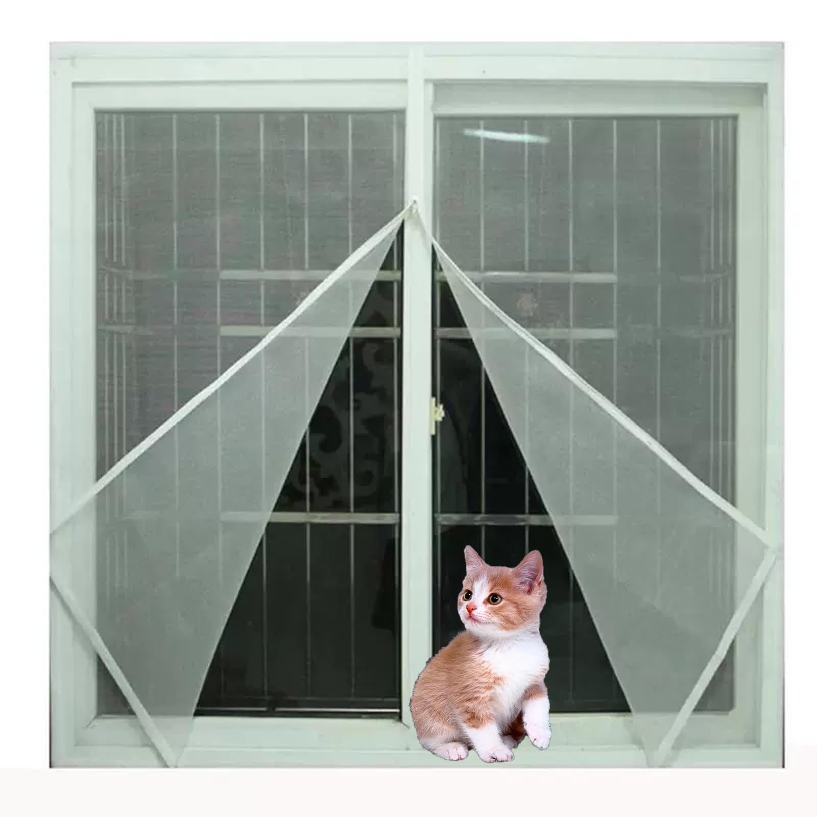 Katzenschutzgitter für Türen und Fenster, selbstklebendes Fliegengitter, Schutznetz gegen Katzen, Sicherheitsgitter für Balkon- und Schlafzimmerfenster, Insektenschutzgitter gegen Mücken