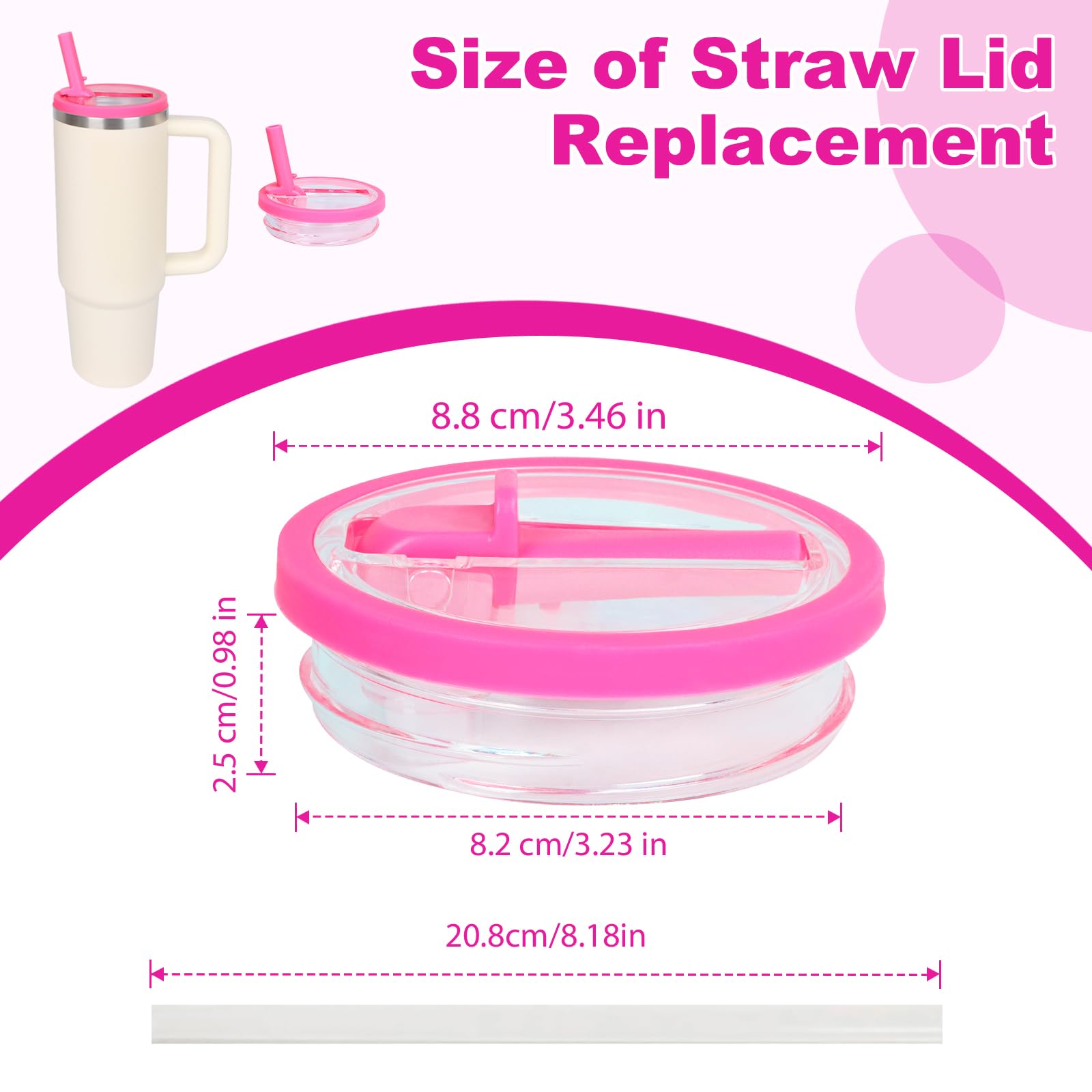 2-Pack Flip Straw Lid Replacement For Stanley 30 Oz Tumbler - Leak Proof, BPA-Free (Black) - View #9
