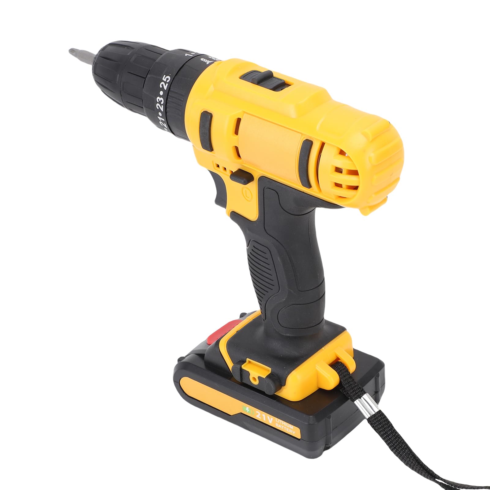 AMONIDA Trapano Avvitatore a Batteria, Set Trapano Avvitatore a Percussione da 21 V, Cacciavite Elettrico con 2 Batterie e Caricabatterie, Luce LED Integrata, Elettrico a 2 velocità per Progetti Fai