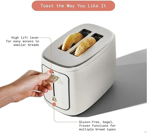 Miniatura 5 de Hermosa tostadora de 2 rebanadas, activada por tacto, 7 ajustes de tostado, ranuras extra anchas, 3 preajustes, cuenta regresiva LED, detalles