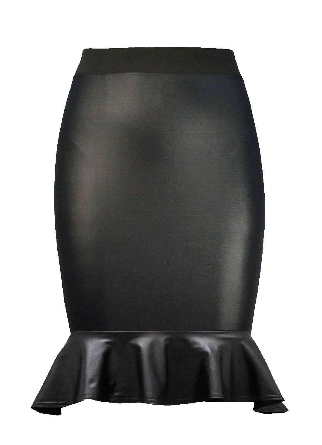 21Fashion Womens Mini Skirt Tunic Top Bodycon Dress Ladies Wet Look PVC Leather Leggings