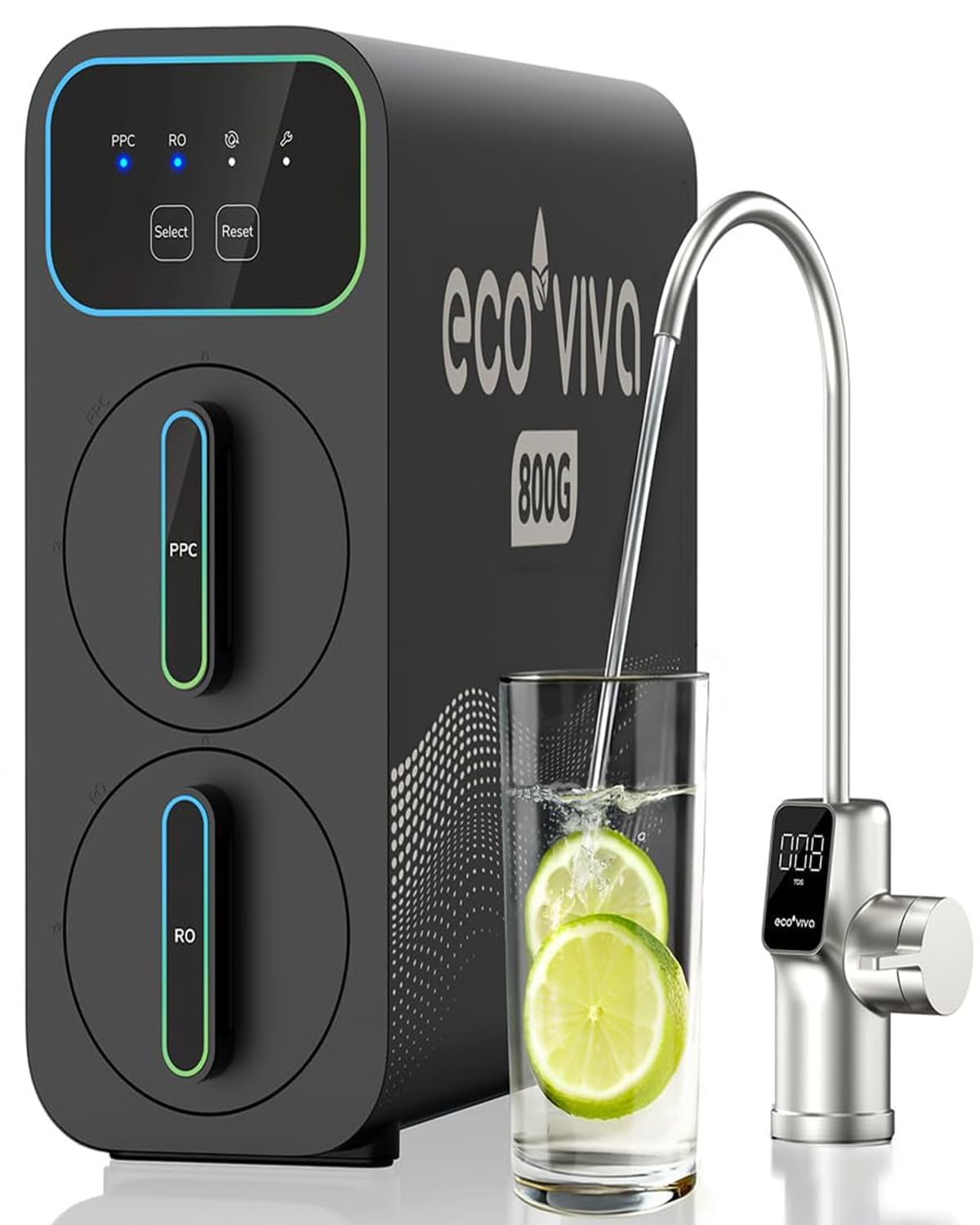 Ecoviva E8 800 GPD Reverse Osmosis Water Filter, 9-Stage