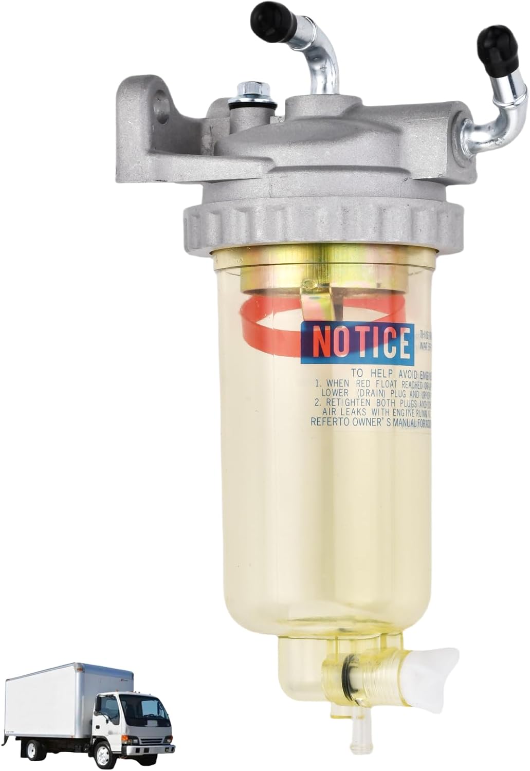 8971880421 Fuel Filter Water Sedimenter Separator Compatible with Isuzu NPR HD NQR 4HE1 4.8L 1998-2004 Replaces 8971880420 8971880421 97188042