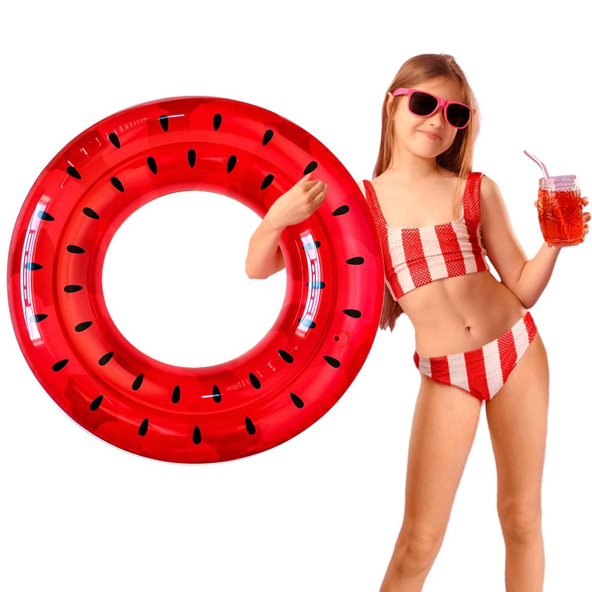 Watermelon Pool Floats, Pool Float for Kid,Children swim ring,Children Swim Float,Water Fun Large Blow Up Summer Beach Swimming Raft Kid, 24 in.