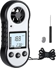 Digital Anemometer with Wind Temperature Tool -10℃ to 45℃, Anemometer for Measuring Air Flow Speed, Anemometer for Sailing, Surfing, Fishing, Kite, Gray