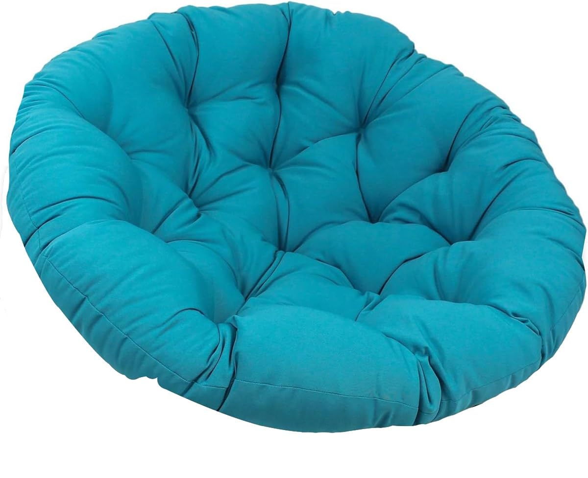 Générique Coussins de Chaise Ronds, Impermeable Coussin Chaises de Jardin Exterieur Intérieur Salon Balcon Fauteuil(Blue,80X80CM)