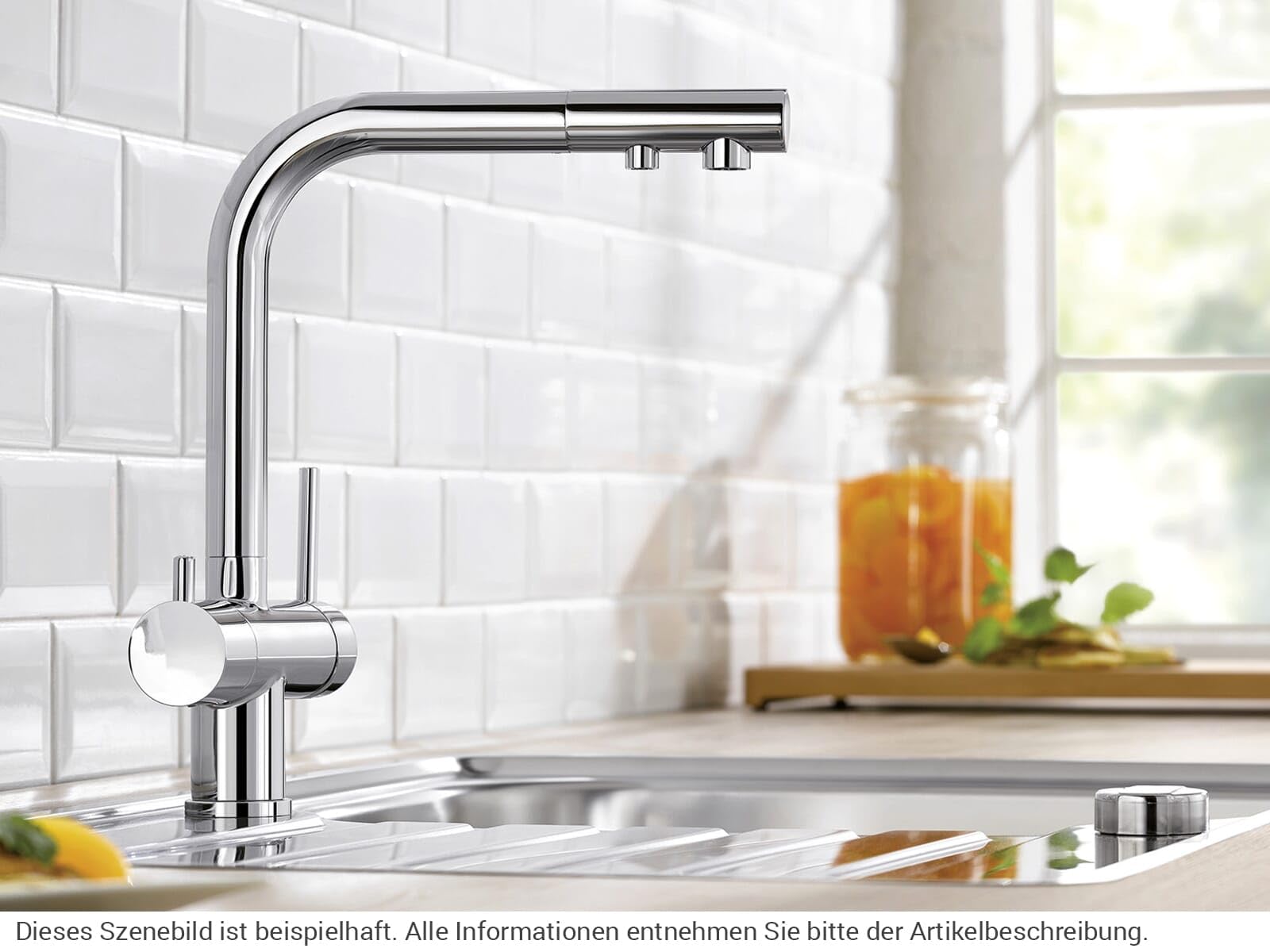 BLANCO FONTAS II Filter | Küchenarmatur in chrom | Hochdruck | Rückflussverhinderer | Keramik Kartusche | Gesicherte Wasserqualität & wassersparend | Filter wird zusätzlich benötigt | [16x25,3x30 cm]