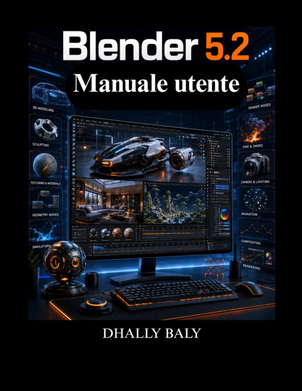 Blender 5.2 Manuale utente: Una guida pratica alla modellazione 3D professionale, alla scultura, all'animazione, alle simulazioni, ai nodi geometrici e al rendering