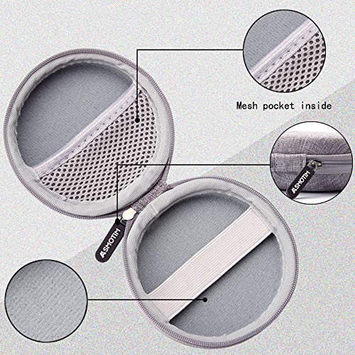 Round Headphones Case Asmotim Earbuds Case Eva Mini Cable Organizer Storage With Durable Exterior,Soft Cloth Inner [2-Pack] #TOP5