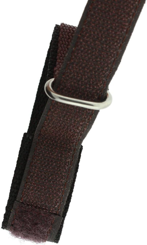 Tech Swiss Watch Band Nylon One Piece Wrap Sport Strap Brown Adjustable Velcro 20 millimeter