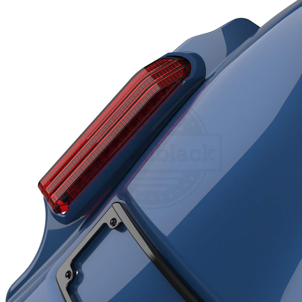 Amazon.com: Advanblack Dominator Stretched Rear Fender, Red Lens