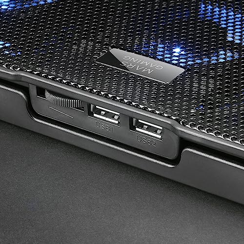 Mars Gaming MNBC23, Base Refrigeradora y Stand 16”, 6 x Ventiladores Controlables con LED Azul, Stand 6 Posiciones, Soporte Smartphone, 2 USB 2.0, Negro - imagen 6
