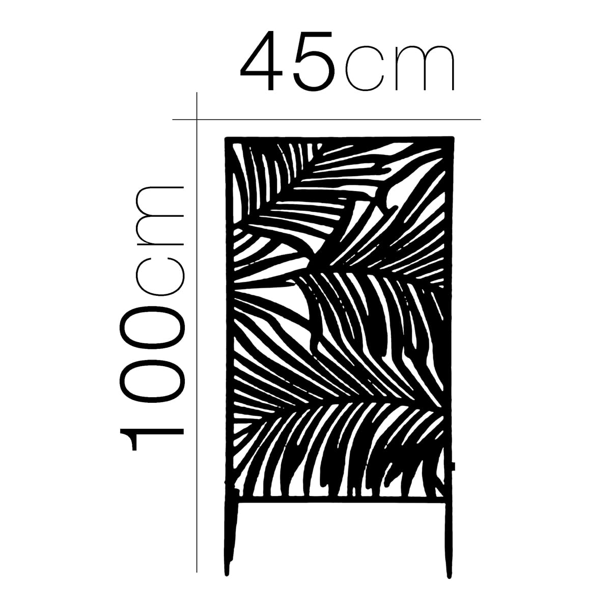 Panneau de clôture métallique décoratif, brise-vue pour terrasse, balcon et jardin - Largeur 45 x hauteur 100 cm