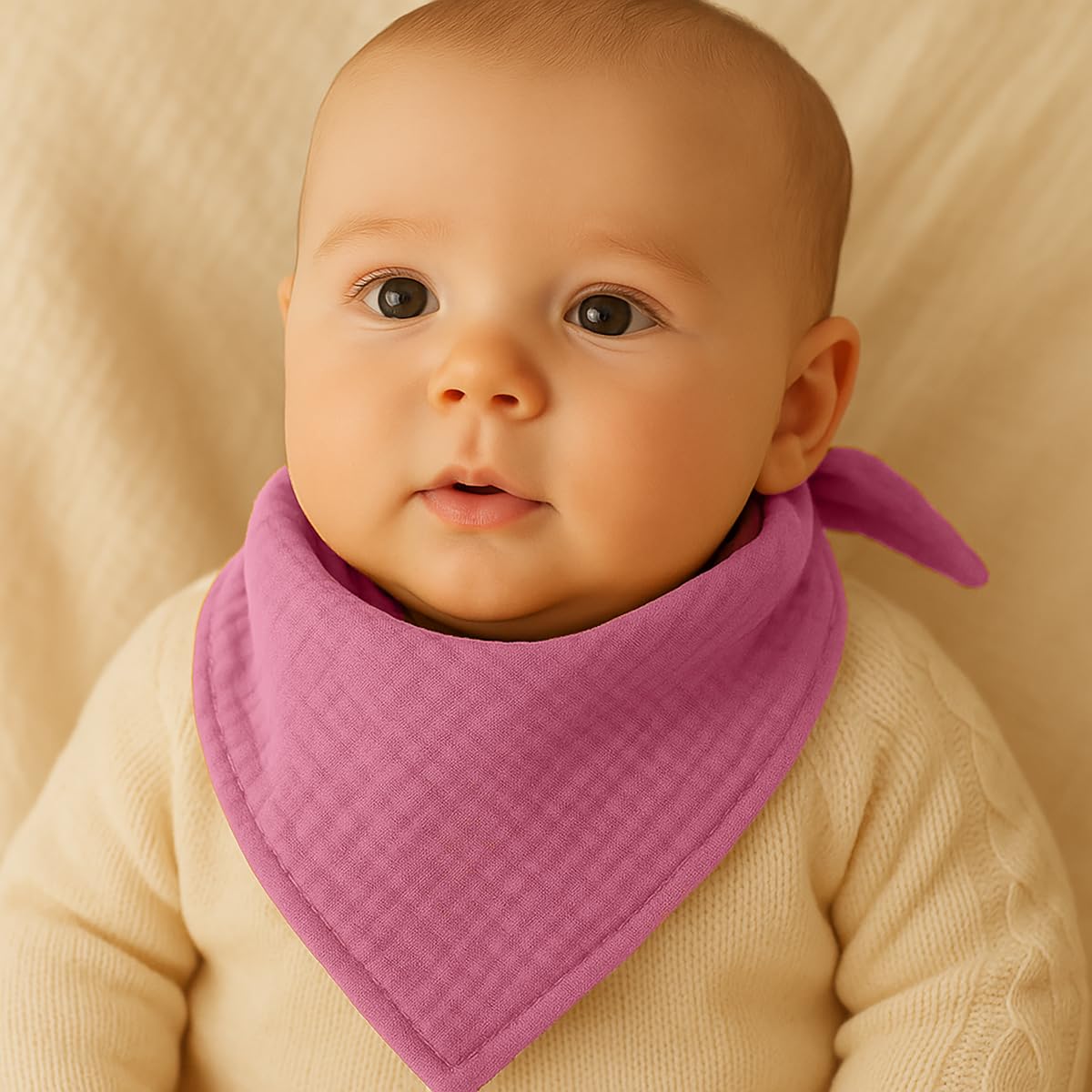 PAPATE - Lot de 2 Langes Bébé 50x50cm en Coton Bio Ultra Doux - Multi-usages : Doudou, Bavoir, Tapis à Langer - Absorbants & Séchage Rapide - Fabriqués en France - Rose