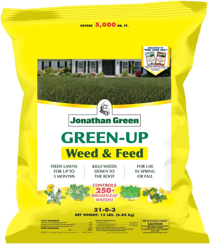 Jonathan Green (12344) Green-Up Weed & Feed - 21-0-3 Grass Fertilizer & Weed Killer (5,000 Sq. Ft.)