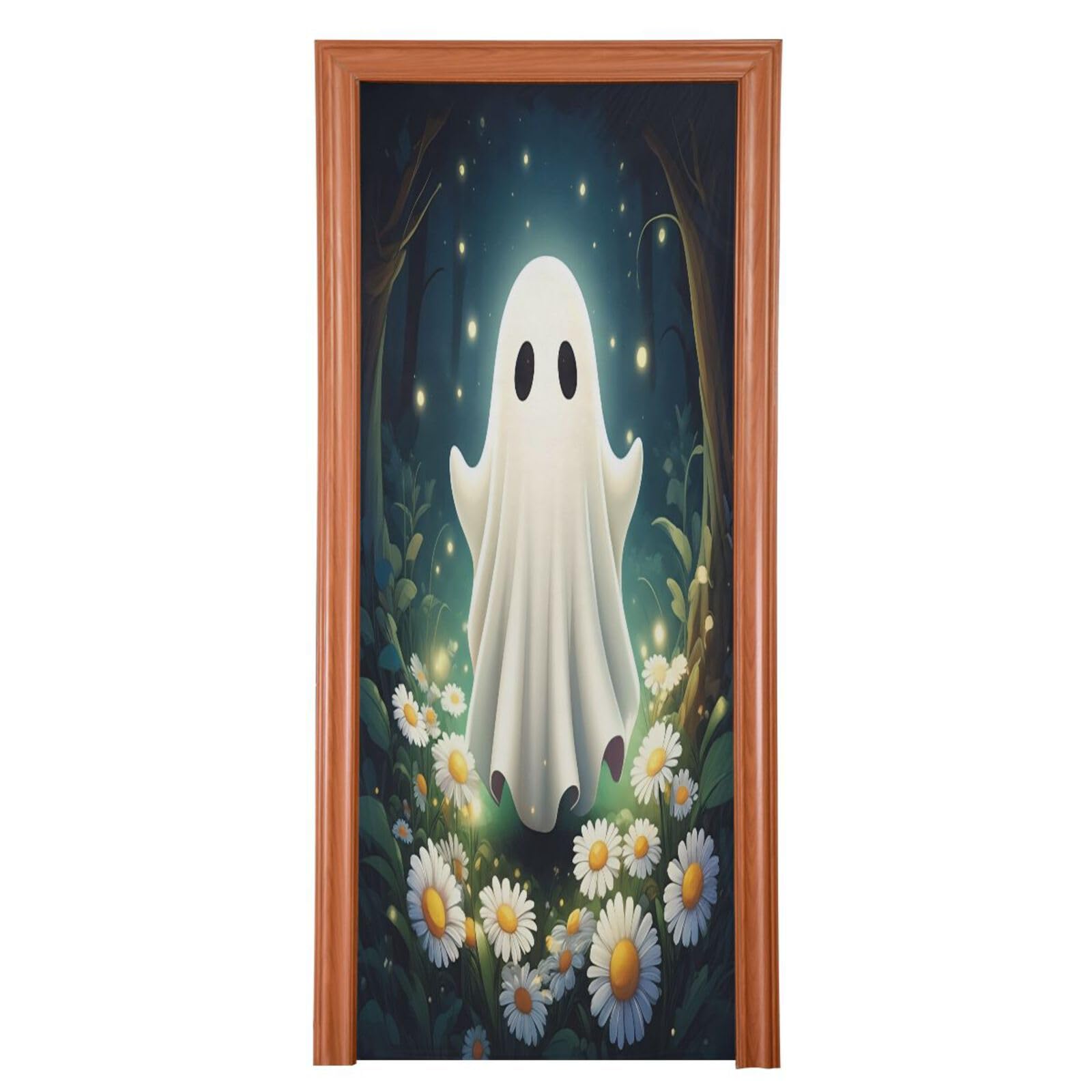 Housse de porte d'Halloween fantôme mignon pour protéger et décorer