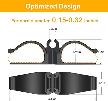 Daisyhome Cord Organizer for Kitchen Appliances-6PCS, Adhesive Cord Holder
