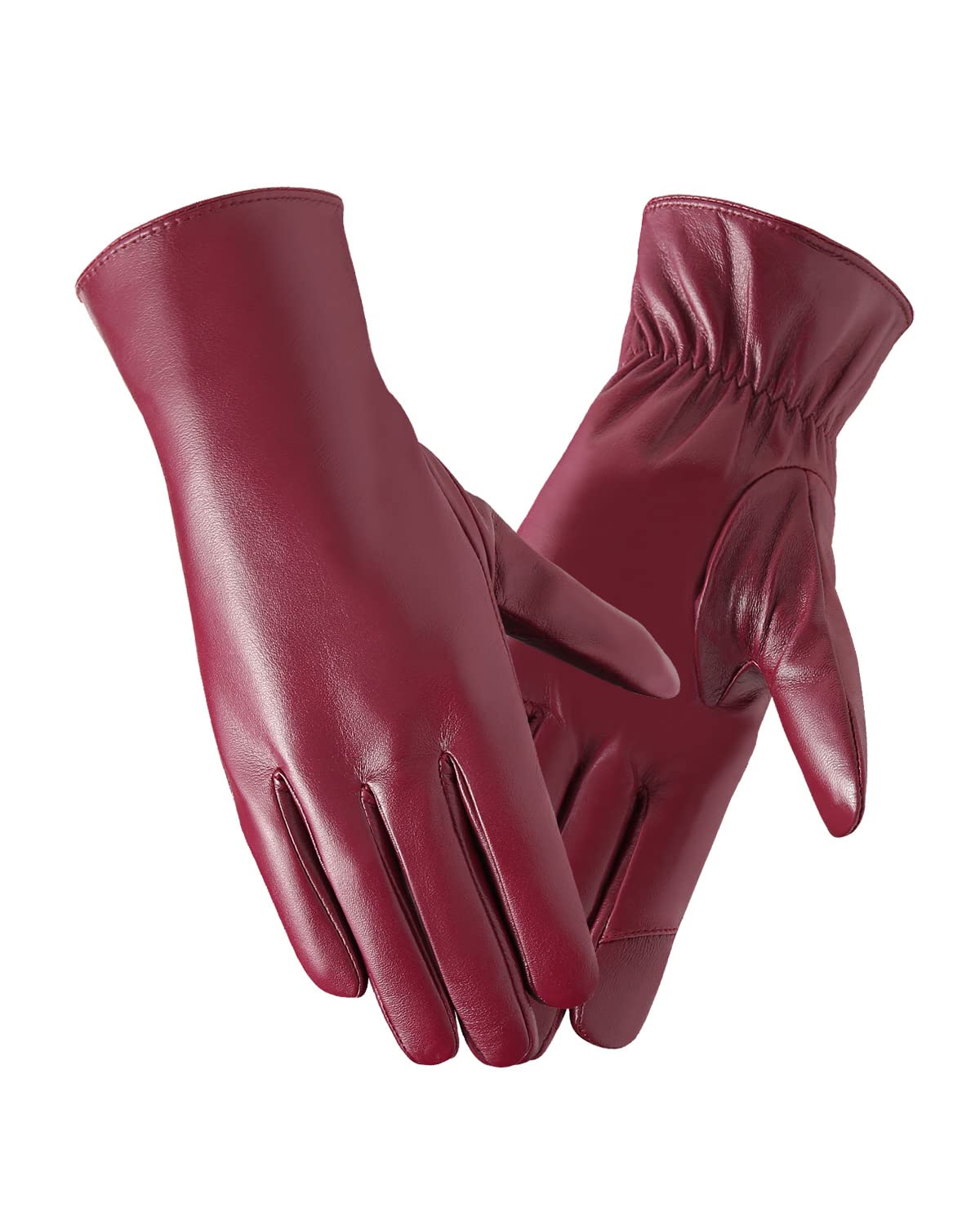 Super-soft Leather Winter Gloves for Women Full-Hand Touchscreen Warm Cashmere Lined Perfect Appearance