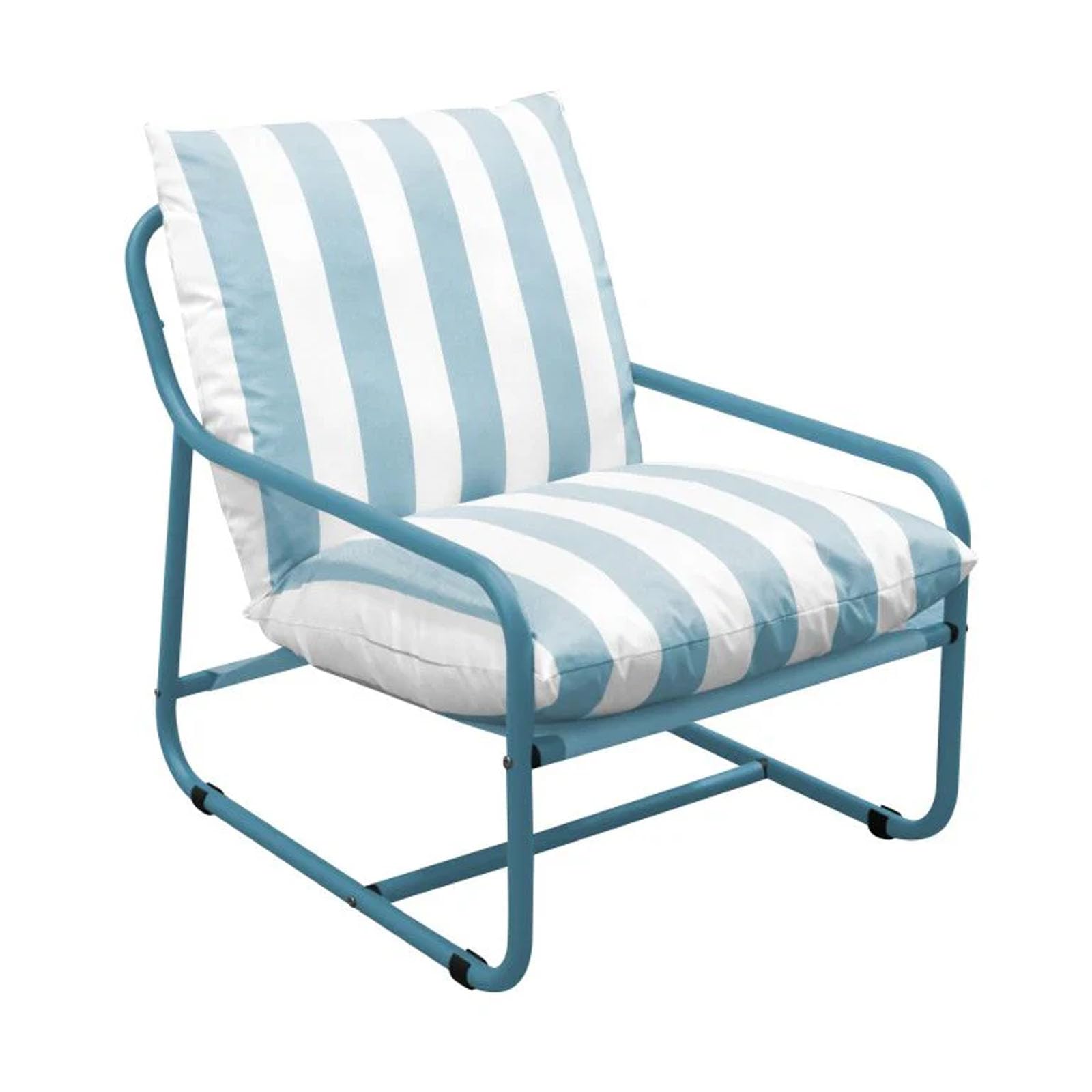 KETTLER Cloud Relaxer Garden Chair with RainSafe Cushions, Steel Frame Outdoor Lounge Chair (Nordic Blue)