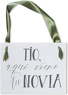Spanish Wedding Sign for Ring Bearer or Flower Girl | Tio Aqui Viene Tu Novia - Made in USA - Ritzy Rose