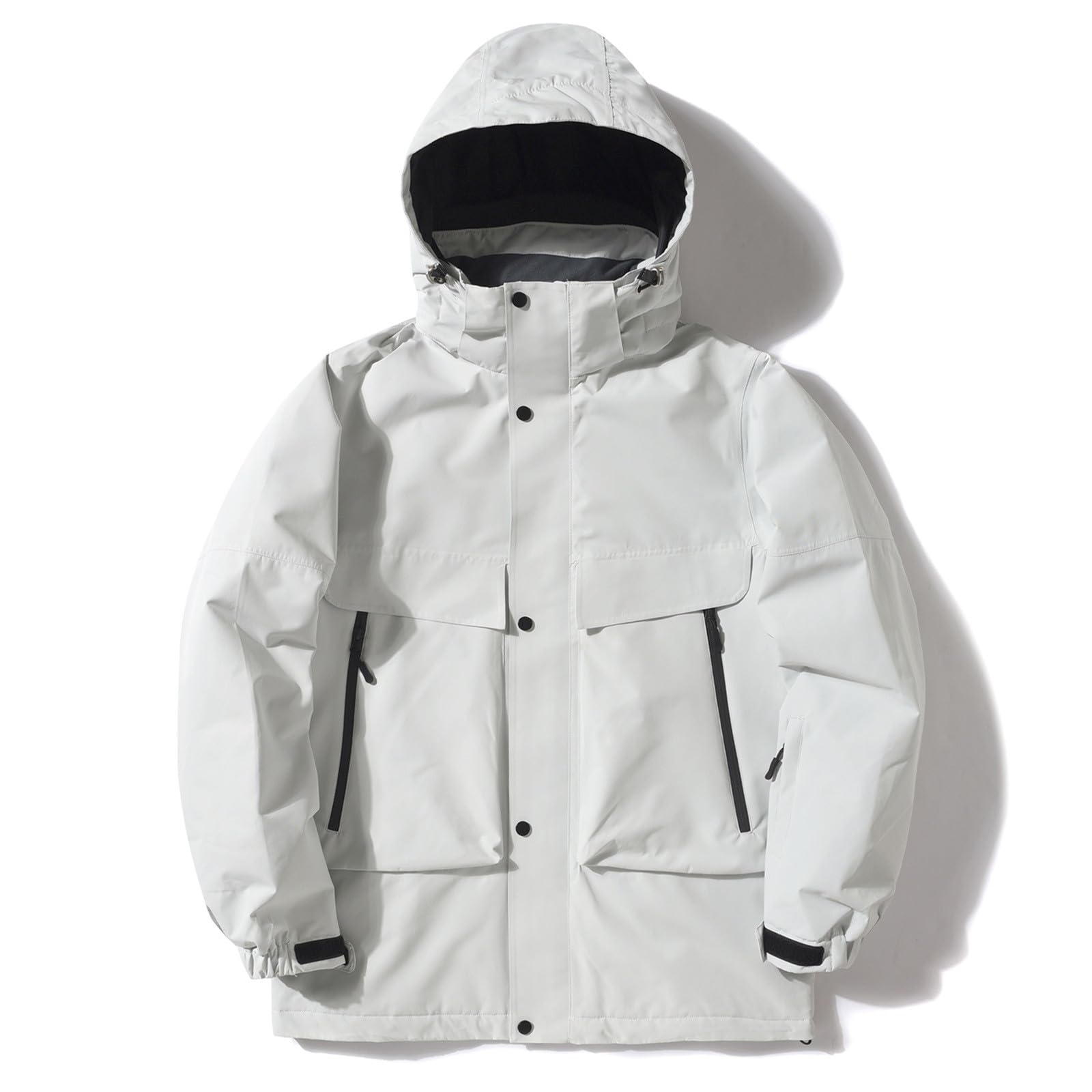Uomo Donna Giacca da Sci Baggy Giacca da Snowboard Larghi Giacce da Neve Oversize - Multitasche Impermeabile Antivento Traspirante Isolante Caldo con Cappuccio con Tasche per Escursionismo
