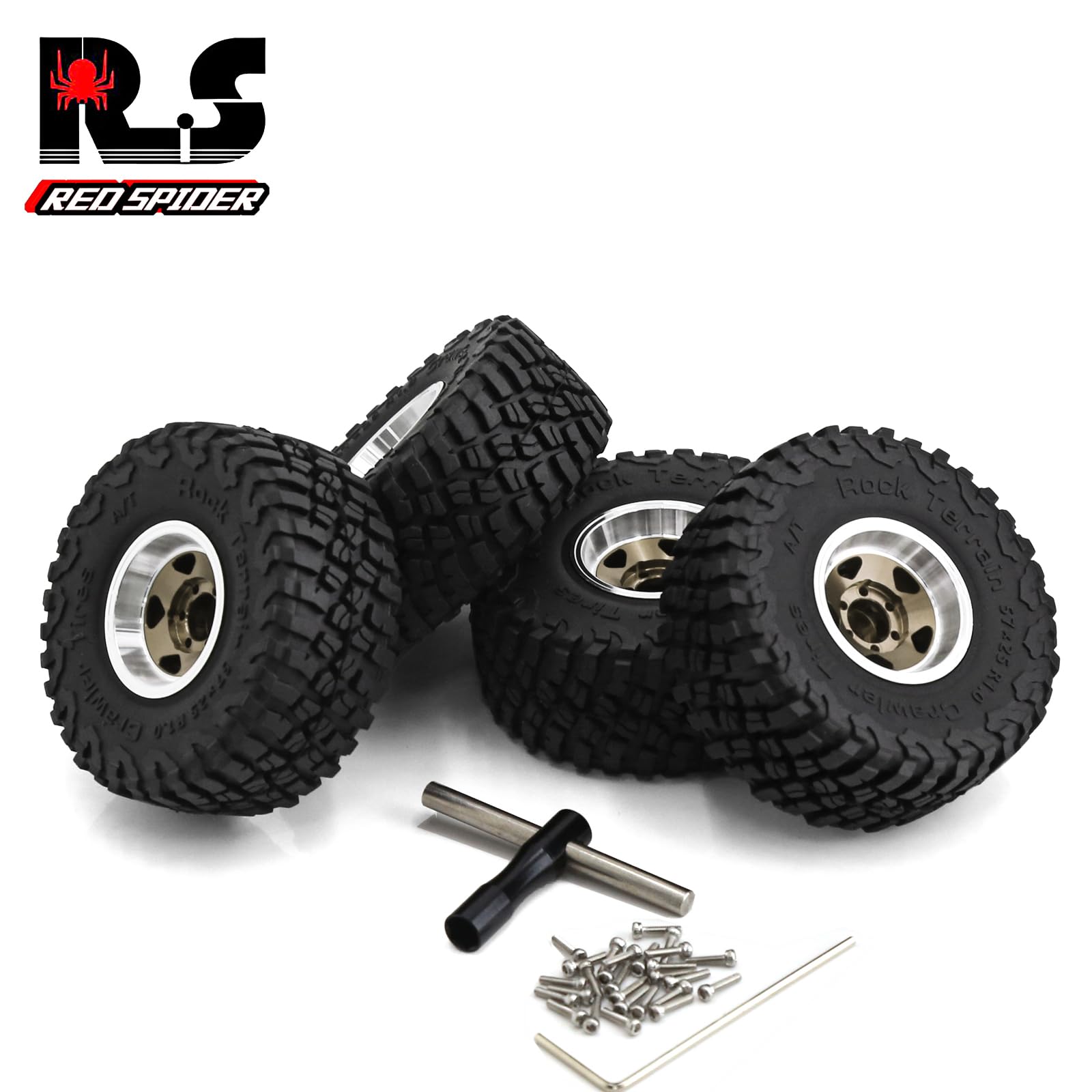 Amazon | WLYEJEA 4個 1インチ RCクローラータイヤ 1/24 ビードロック
