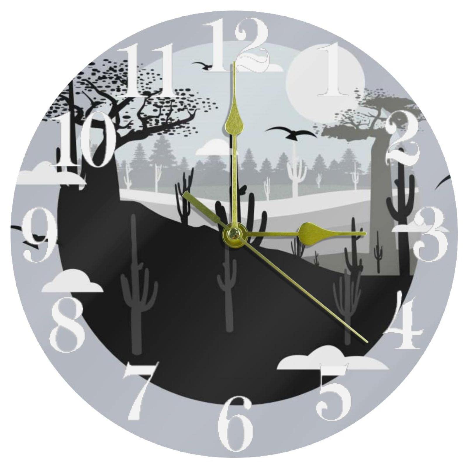 Horloge murale ronde à quartz fonctionne à piles 25cm