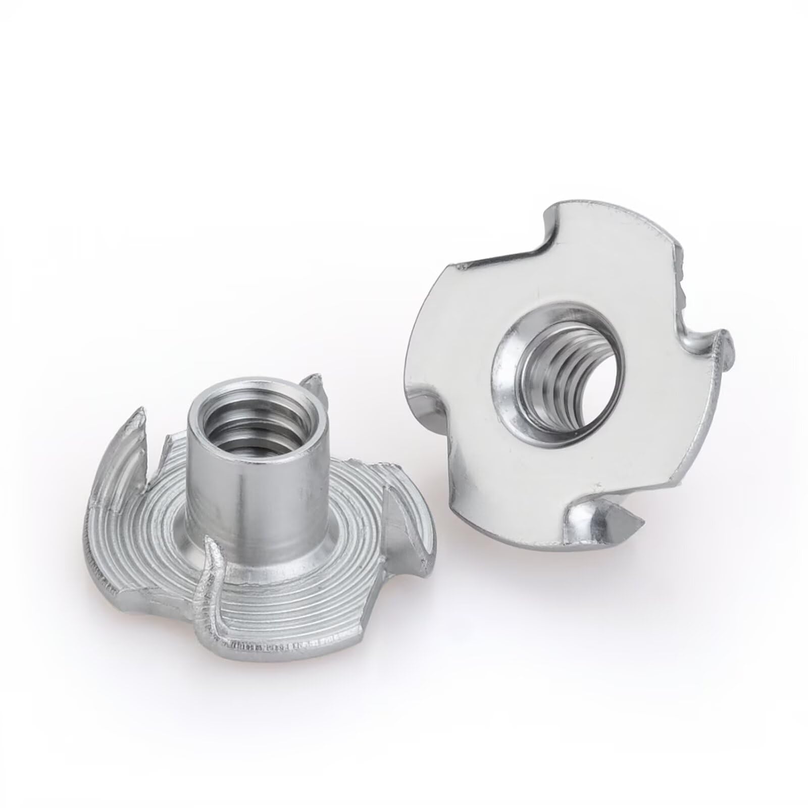 40 PCS 3/8"-16 T-Nuts 304 Stainless Steel Four-Jaw Tee Nuts, Corrosion-Resistant Threaded Inserts for Wood, Cabinetry, Rock Climbing Holds, Home,